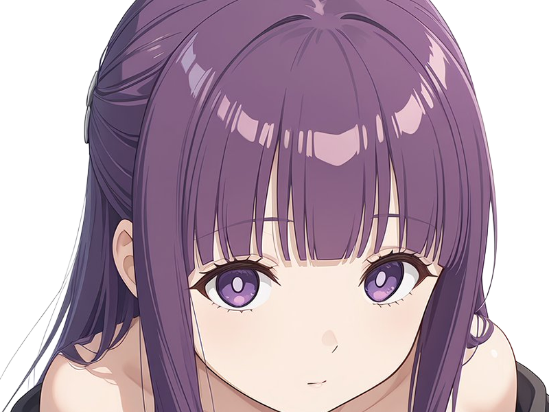 Sticker fern sousou no frieren frieren beyond journeys end frieren anime manga orpheline mage apprentie humaine fille femme waifu cheveux violets yeux violets par Dark-63
