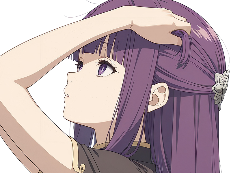 fern sousou-no-frieren frieren-beyond-journeys-end frieren anime manga orpheline mage apprentie humaine fille femme waifu cheveux-violets yeux-violets