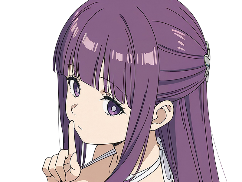 Sticker fern sousou no frieren frieren beyond journeys end frieren anime manga orpheline mage apprentie humaine fille femme waifu cheveux violets yeux violets par Dark-63