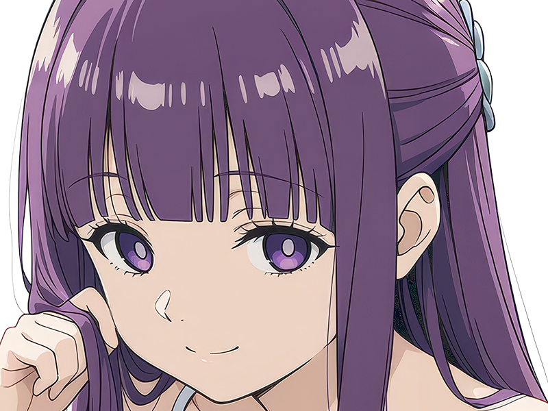 fern sousou-no-frieren frieren-beyond-journeys-end frieren anime manga orpheline mage apprentie humaine fille femme waifu cheveux-violets yeux-violets