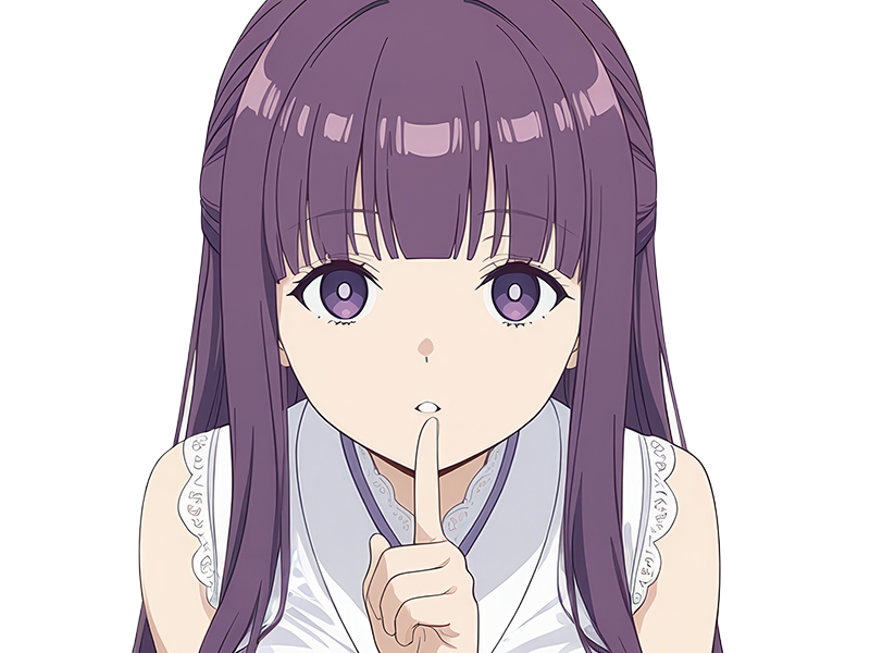 Sticker fern sousou no frieren frieren beyond journeys end frieren anime manga orpheline mage apprentie humaine fille femme waifu cheveux violets yeux violets par Dark-63