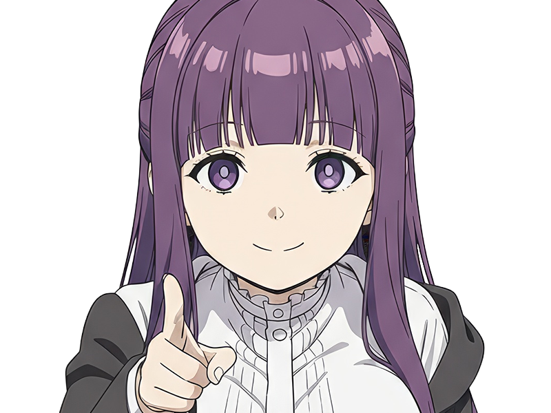Sticker fern sousou no frieren frieren beyond journeys end frieren anime manga orpheline mage apprentie humaine fille femme waifu cheveux violets yeux violets par Dark-63