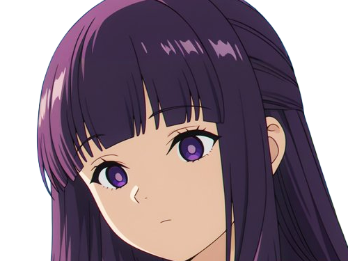 Sticker fern sousou no frieren frieren beyond journeys end frieren anime manga orpheline mage apprentie humaine fille femme waifu cheveux violets yeux violets par Dark-63