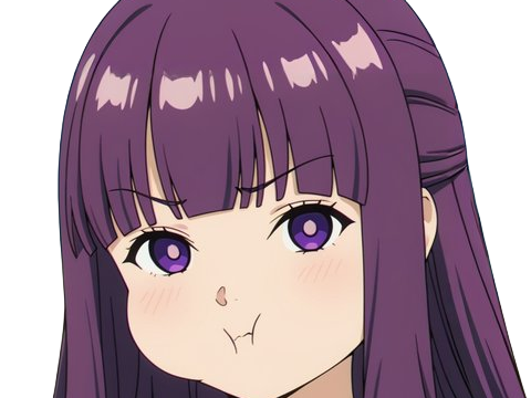 Sticker fern sousou no frieren frieren beyond journeys end frieren anime manga orpheline mage apprentie humaine fille femme waifu cheveux violets yeux violets par Dark-63