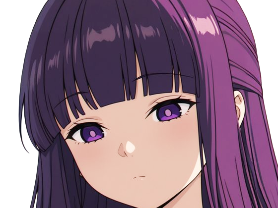Sticker fern sousou no frieren frieren beyond journeys end frieren anime manga orpheline mage apprentie humaine fille femme waifu cheveux violets yeux violets par Dark-63
