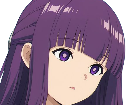 Sticker fern sousou no frieren frieren beyond journeys end frieren anime manga orpheline mage apprentie humaine fille femme waifu cheveux violets yeux violets par Dark-63