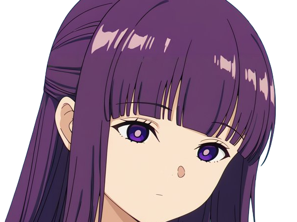 Sticker fern sousou no frieren frieren beyond journeys end frieren anime manga orpheline mage apprentie humaine fille femme waifu cheveux violets yeux violets par Dark-63