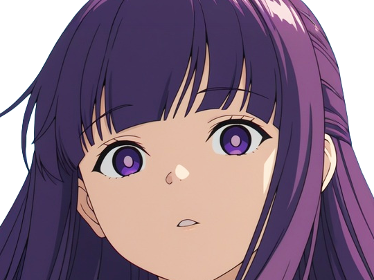 Sticker fern sousou no frieren frieren beyond journeys end frieren anime manga orpheline mage apprentie humaine fille femme waifu cheveux violets yeux violets par Dark-63