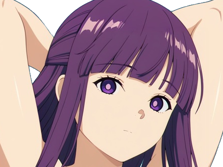 fern sousou-no-frieren frieren-beyond-journeys-end frieren anime manga orpheline mage apprentie humaine fille femme waifu cheveux-violets yeux-violets