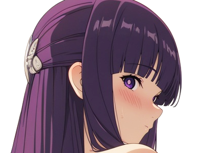 Sticker fern sousou no frieren frieren beyond journeys end frieren anime manga orpheline mage apprentie humaine fille femme waifu cheveux violets yeux violets par Dark-63