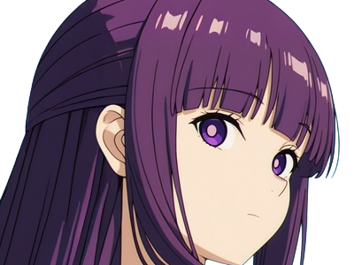 Sticker fern sousou no frieren frieren beyond journeys end frieren anime manga orpheline mage apprentie humaine fille femme waifu cheveux violets yeux violets par Dark-63