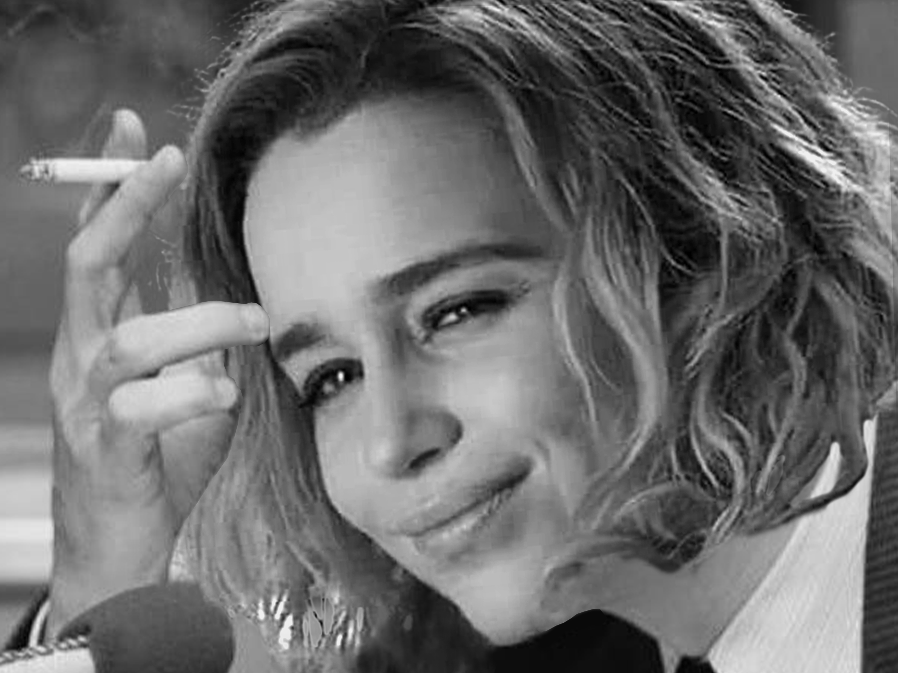 emilia clarke dany noir et blanc fume cigare chirac jacques actrice blonde isobel petite britannique