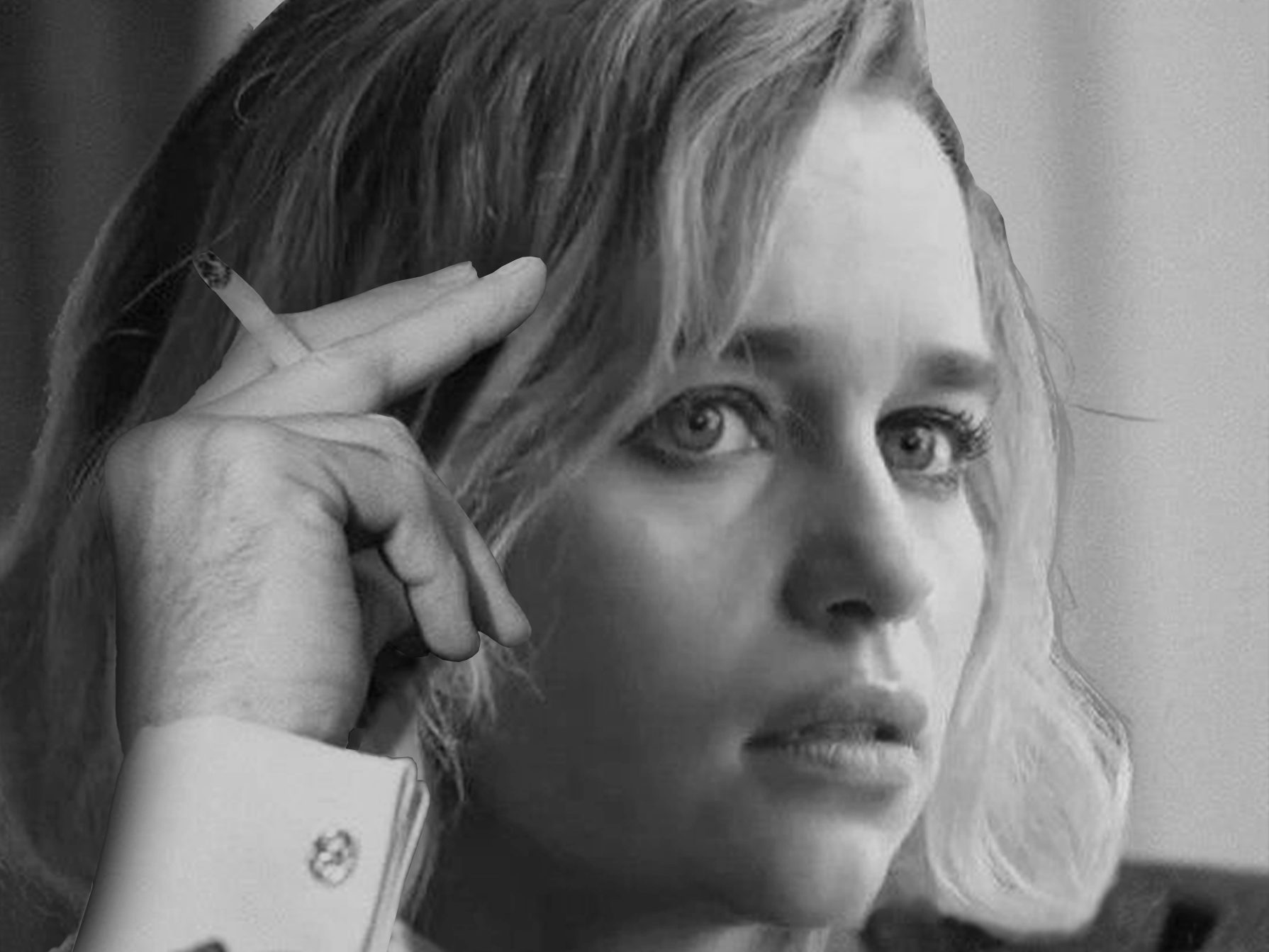 emilia clarke dany noir et blanc fume cigare chirac jacques actrice blonde isobel petite britannique