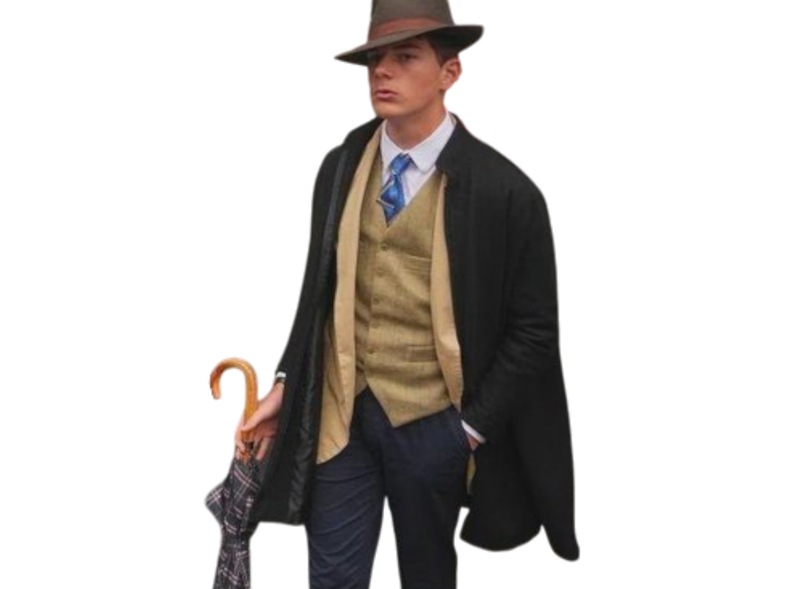 louvre cambriolage braquage vol homme costume enqueteur detective policier passant chad parapluie