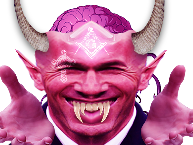 zidane benzemonstre demon sourire narquois redpill diablotin nwo ready moqueur main