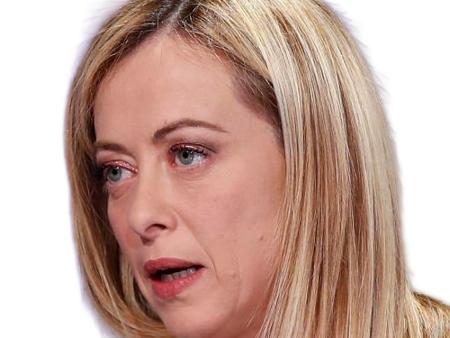 giorgia meloni femme politique italienne premiere ministre italie cheffe etat droite conservatrice quarantenaire cheveux-blonds yeux-verts