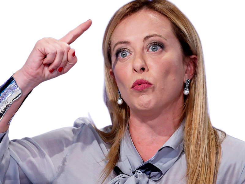 giorgia meloni femme politique italienne premiere ministre italie cheffe etat droite conservatrice quarantenaire cheveux-blonds yeux-verts