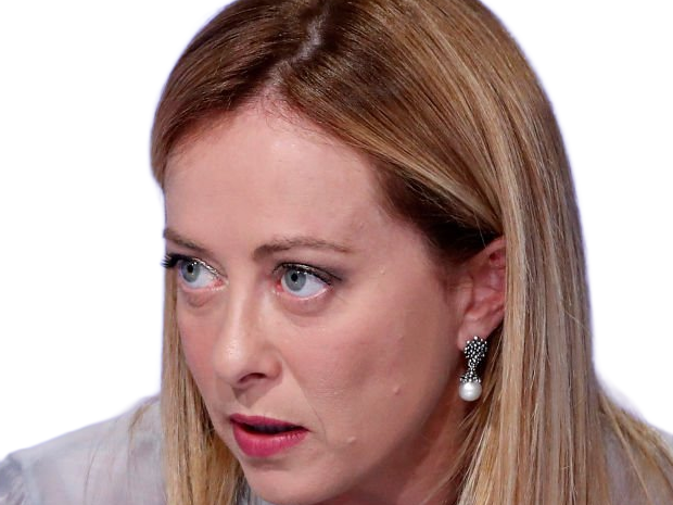 giorgia meloni femme politique italienne premiere ministre italie cheffe etat droite conservatrice quarantenaire cheveux-blonds yeux-verts
