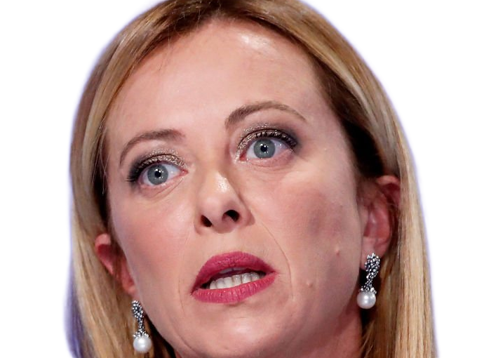 giorgia meloni femme politique italienne premiere ministre italie cheffe etat droite conservatrice quarantenaire cheveux-blonds yeux-verts
