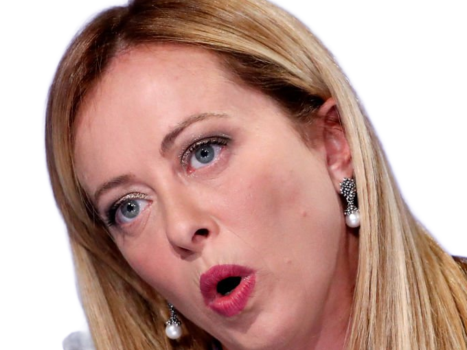 giorgia meloni femme politique italienne premiere ministre italie cheffe etat droite conservatrice quarantenaire cheveux-blonds yeux-verts