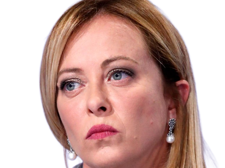 giorgia meloni femme politique italienne premiere ministre italie cheffe etat droite conservatrice quarantenaire cheveux-blonds yeux-verts