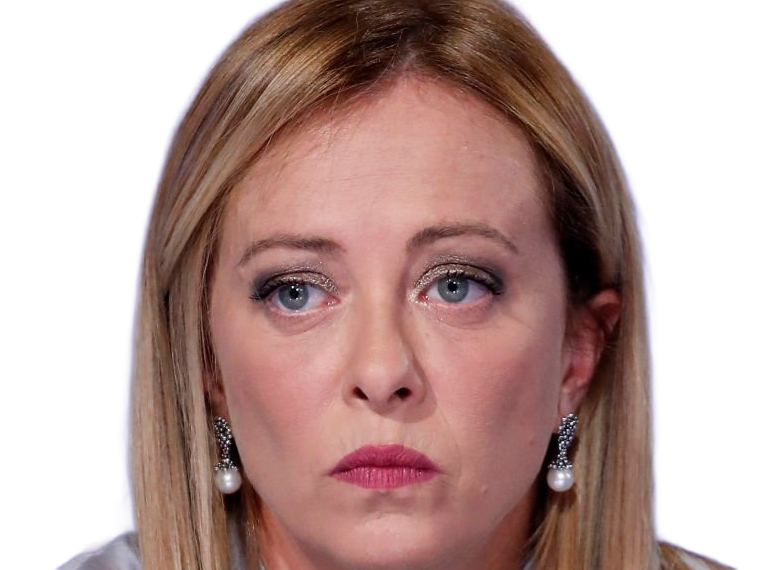 giorgia meloni femme politique italienne premiere ministre italie cheffe etat droite conservatrice quarantenaire cheveux-blonds yeux-verts