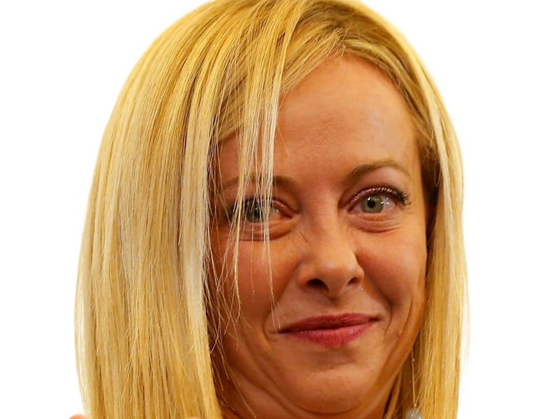 giorgia meloni femme politique italienne premiere ministre italie cheffe etat droite conservatrice quarantenaire cheveux-blonds yeux-verts