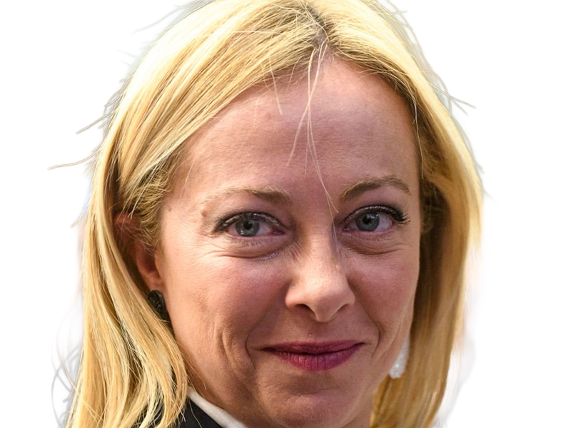 giorgia meloni femme politique italienne premiere ministre italie cheffe etat droite conservatrice quarantenaire cheveux-blonds yeux-verts