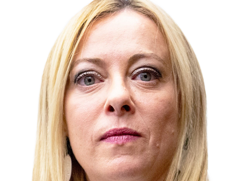 giorgia meloni femme politique italienne premiere ministre italie cheffe etat droite conservatrice quarantenaire cheveux-blonds yeux-verts