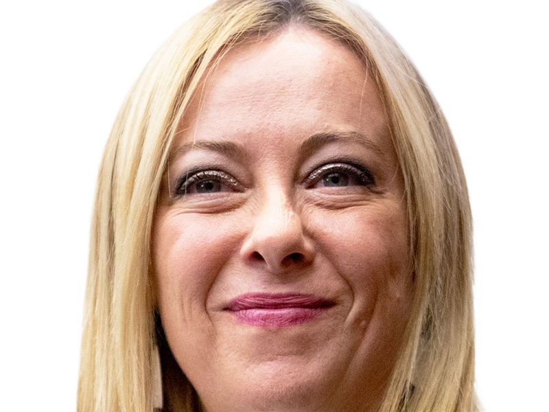 giorgia meloni femme politique italienne premiere ministre italie cheffe etat droite conservatrice quarantenaire cheveux-blonds yeux-verts