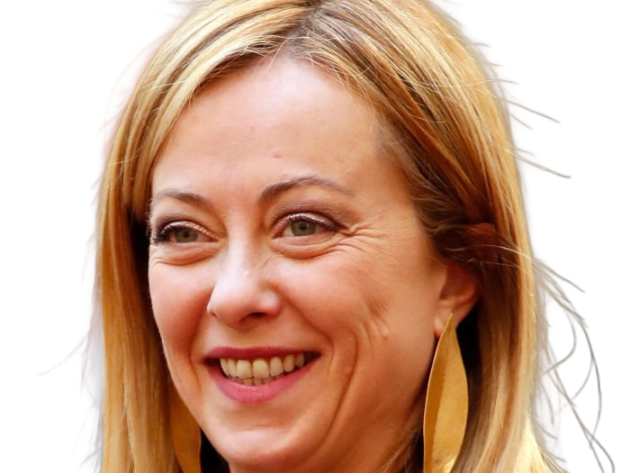 giorgia meloni femme politique italienne premiere ministre italie cheffe etat droite conservatrice quarantenaire cheveux-blonds yeux-verts