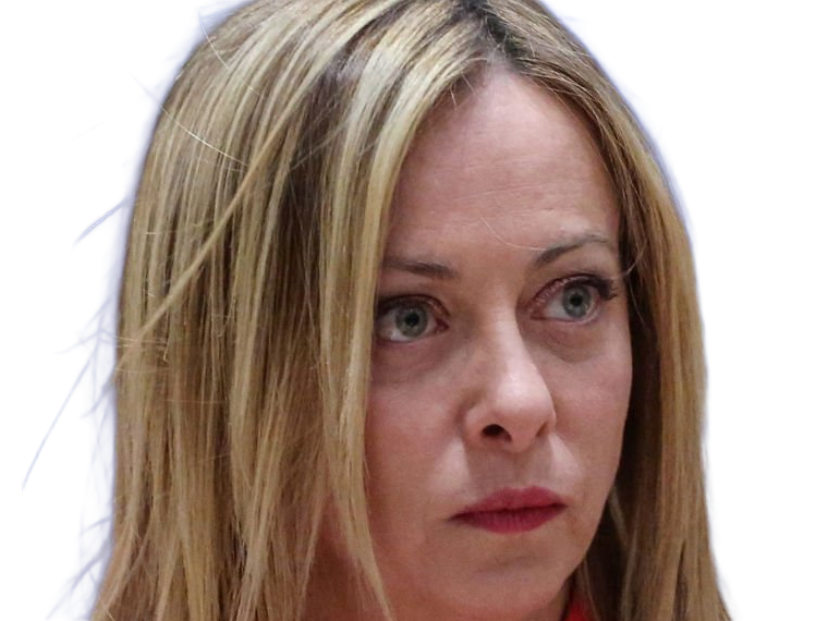 giorgia meloni femme politique italienne premiere ministre italie cheffe etat droite conservatrice quarantenaire cheveux-blonds yeux-verts