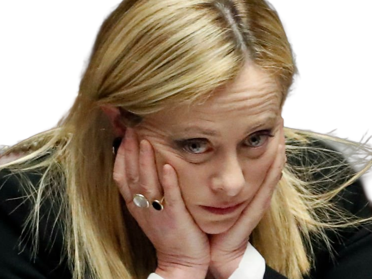 giorgia meloni femme politique italienne premiere ministre italie cheffe etat droite conservatrice quarantenaire cheveux-blonds yeux-verts