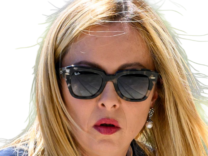 giorgia meloni femme politique italienne premiere ministre italie cheffe etat droite conservatrice quarantenaire cheveux-blonds yeux-verts