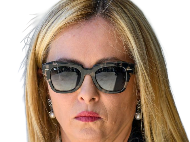 giorgia meloni femme politique italienne premiere ministre italie cheffe etat droite conservatrice quarantenaire cheveux-blonds yeux-verts