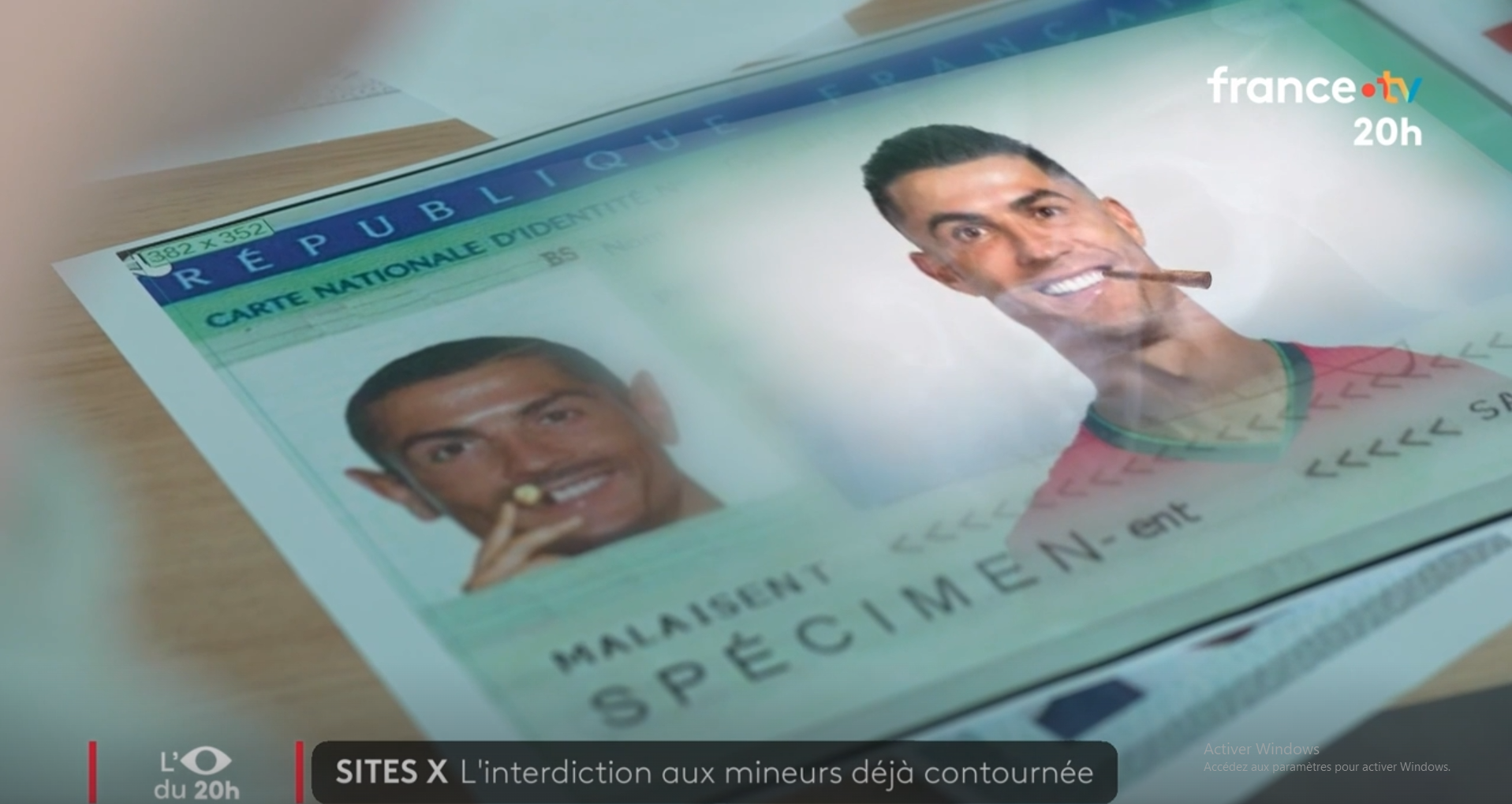 cristiano ronaldo cr7 paz qlf carte identite france 2 tele reportage