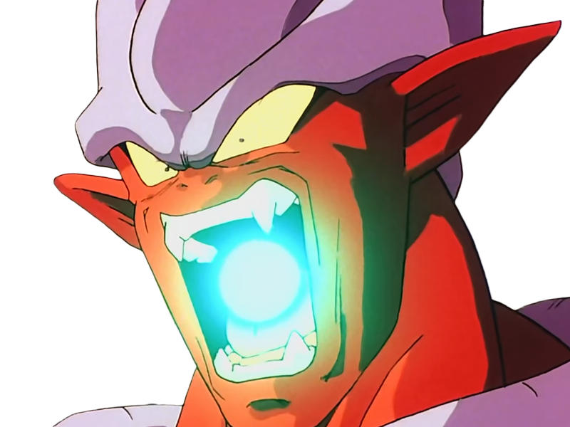 janemba janenba forme-finale dragon-ball-z oav fusions 1995 dbz demon mal-incarne antagoniste epeiste peau-rouge yeux-jaunes cornes