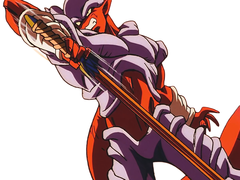 janemba janenba forme-finale dragon-ball-z oav fusions 1995 dbz demon mal-incarne antagoniste epeiste peau-rouge yeux-jaunes cornes