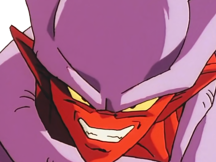 janemba janenba forme-finale dragon-ball-z oav fusions 1995 dbz demon mal-incarne antagoniste epeiste peau-rouge yeux-jaunes cornes