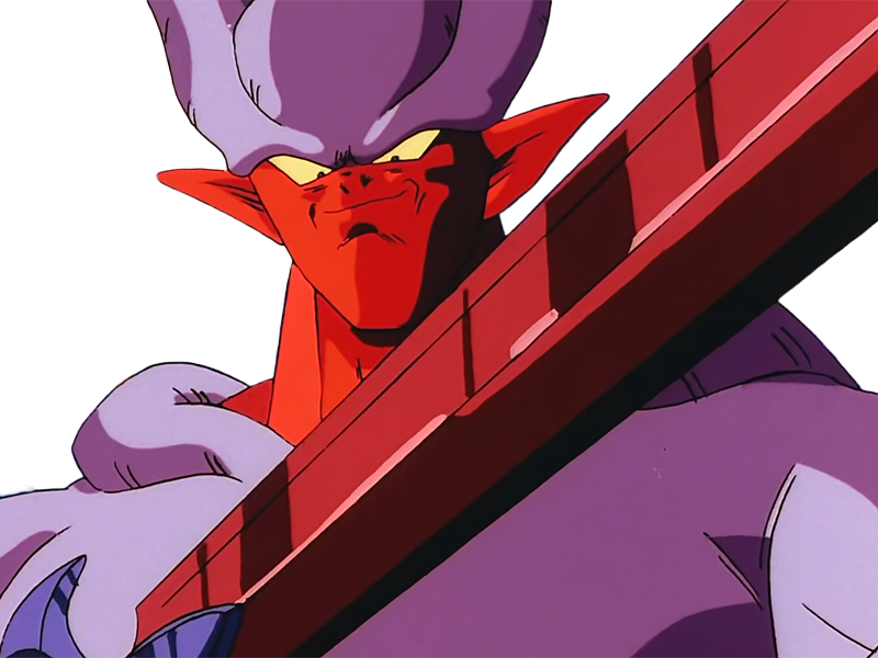janemba janenba forme-finale dragon-ball-z oav fusions 1995 dbz demon mal-incarne antagoniste epeiste peau-rouge yeux-jaunes cornes