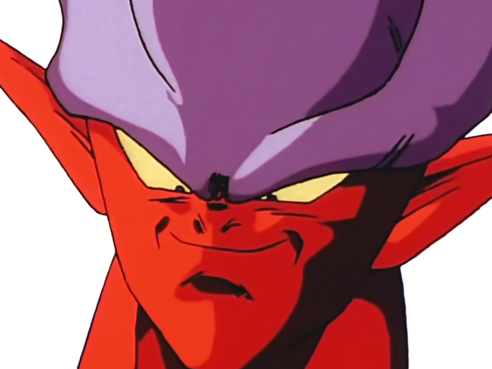 janemba janenba forme-finale dragon-ball-z oav fusions 1995 dbz demon mal-incarne antagoniste epeiste peau-rouge yeux-jaunes cornes