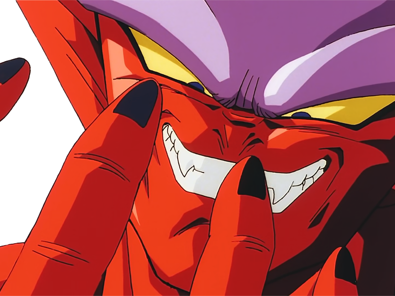 janemba janenba forme-finale dragon-ball-z oav fusions 1995 dbz demon mal-incarne antagoniste epeiste peau-rouge yeux-jaunes cornes