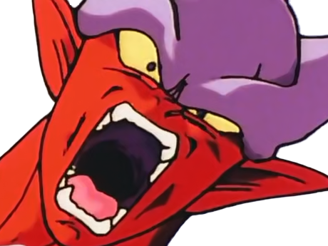 janemba janenba forme-finale dragon-ball-z oav fusions 1995 dbz demon mal-incarne antagoniste epeiste peau-rouge yeux-jaunes cornes