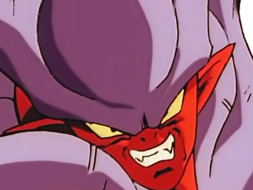 janemba janenba forme-finale dragon-ball-z oav fusions 1995 dbz demon mal-incarne antagoniste epeiste peau-rouge yeux-jaunes cornes