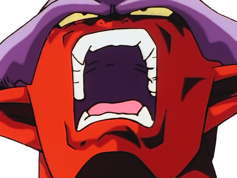 janemba janenba forme-finale dragon-ball-z oav fusions 1995 dbz demon mal-incarne antagoniste epeiste peau-rouge yeux-jaunes cornes