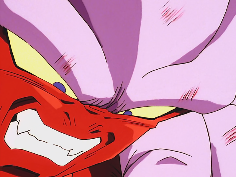 janemba janenba forme-finale dragon-ball-z oav fusions 1995 dbz demon mal-incarne antagoniste epeiste peau-rouge yeux-jaunes cornes