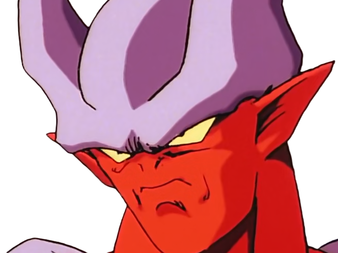 janemba janenba forme-finale dragon-ball-z oav fusions 1995 dbz demon mal-incarne antagoniste epeiste peau-rouge yeux-jaunes cornes