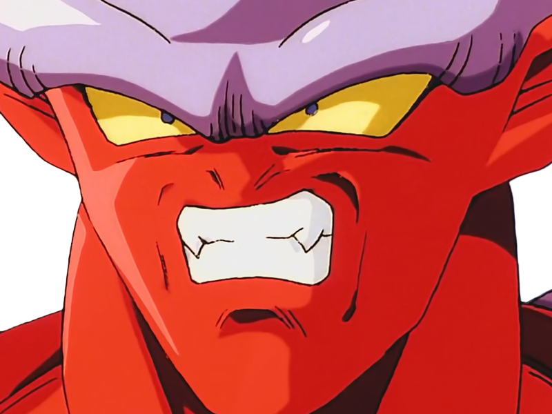 janemba janenba forme-finale dragon-ball-z oav fusions 1995 dbz demon mal-incarne antagoniste epeiste peau-rouge yeux-jaunes cornes