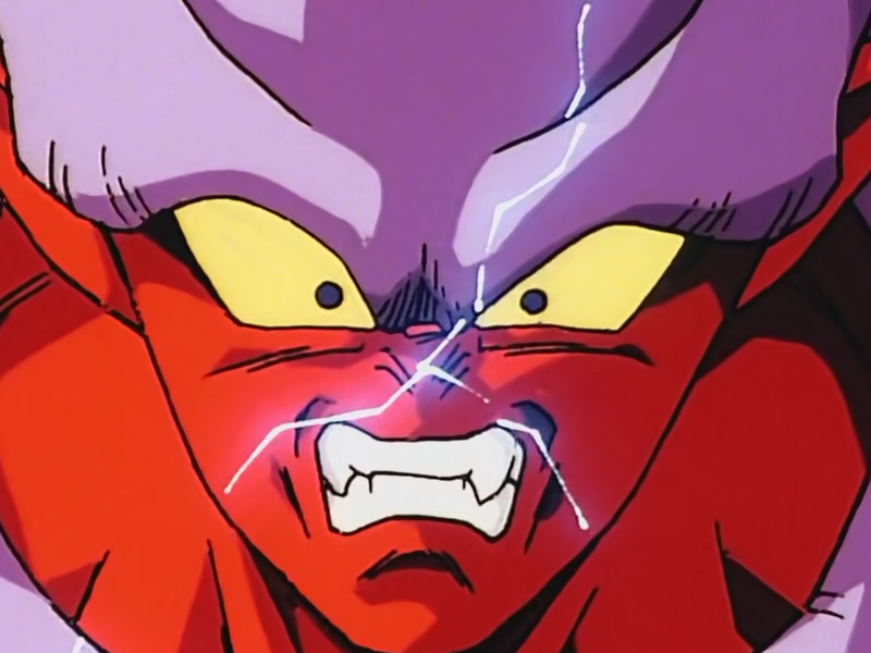 janemba janenba forme-finale dragon-ball-z oav fusions 1995 dbz demon mal-incarne antagoniste epeiste peau-rouge yeux-jaunes cornes