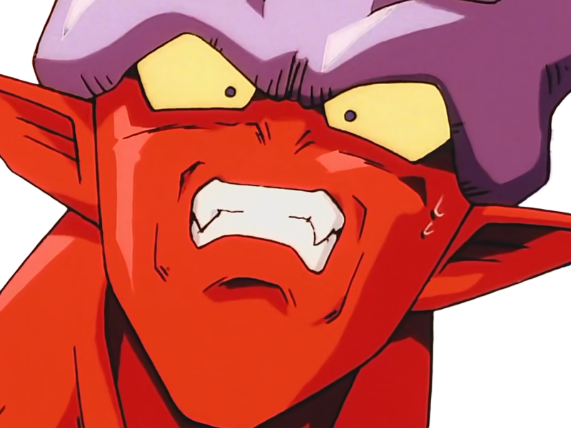 janemba janenba forme-finale dragon-ball-z oav fusions 1995 dbz demon mal-incarne antagoniste epeiste peau-rouge yeux-jaunes cornes
